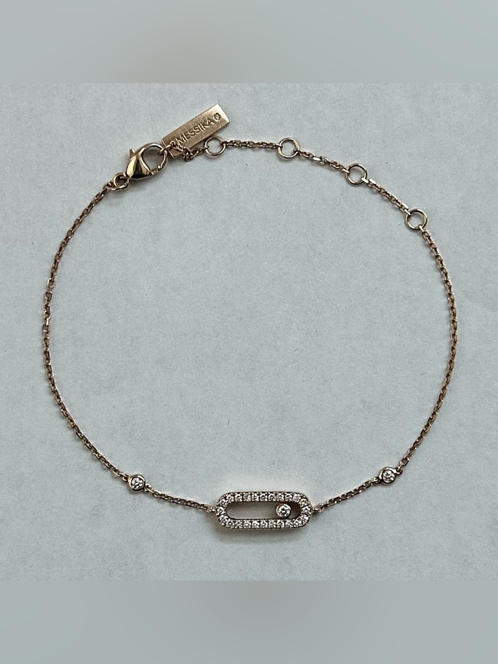 Messika Move Uno Pave Bracelet Chain 18K Rose Gold Diamond Box & COA 2026